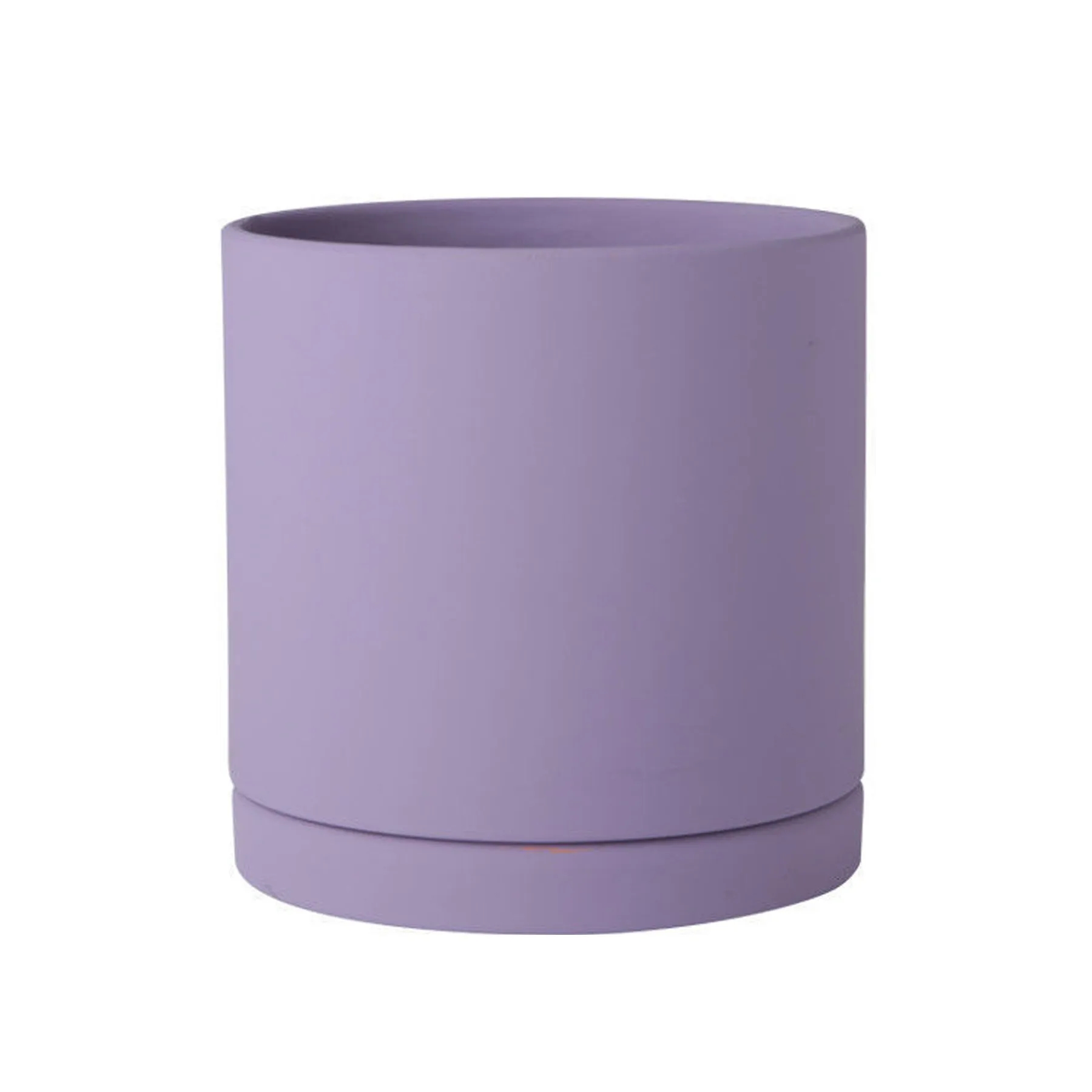 6.7"L x 6.7"D Ceramic flowerpot with tray multiple drainage 1