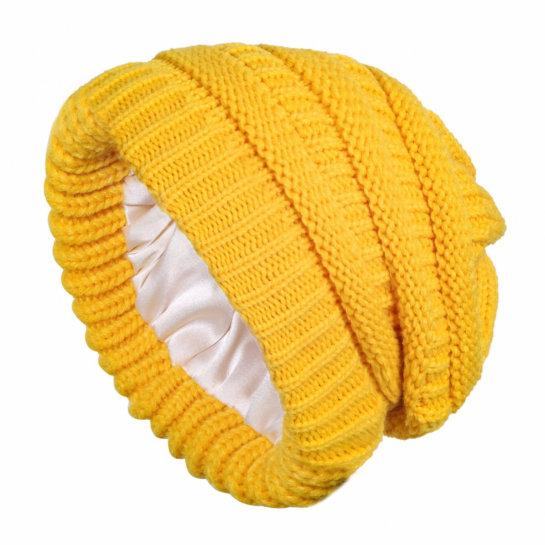 Winter Knitted Satin Lined Beanie Hats 4