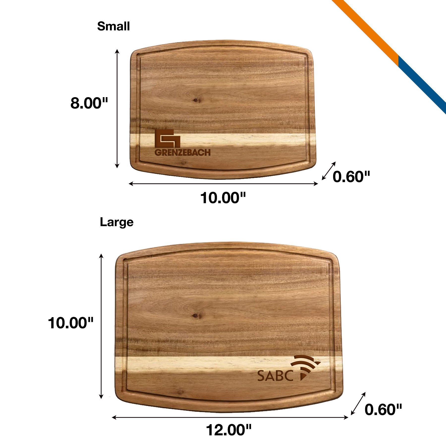 Lauretta Acacia Wood Curve Shape Cutting Board 7