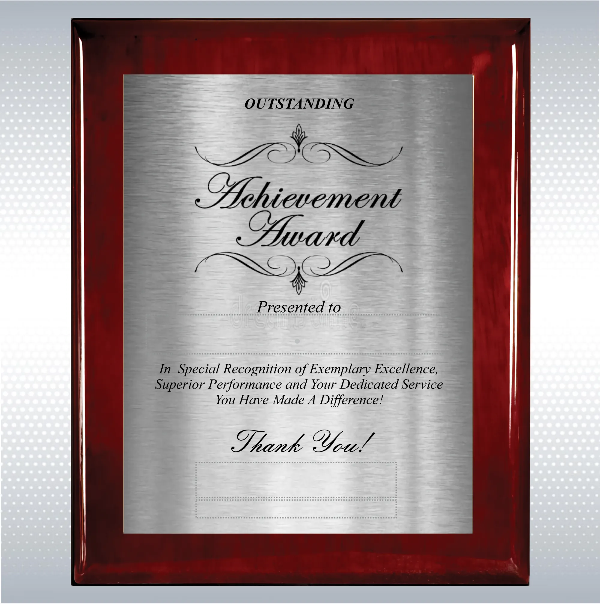 Rosewood Piano Wood Excellence Employee Recognition Plaque 7