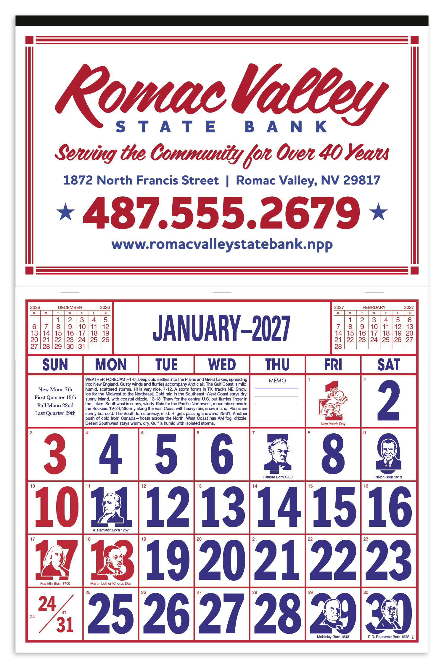 Skinner & Kennedy® Apron Style Calendar 29