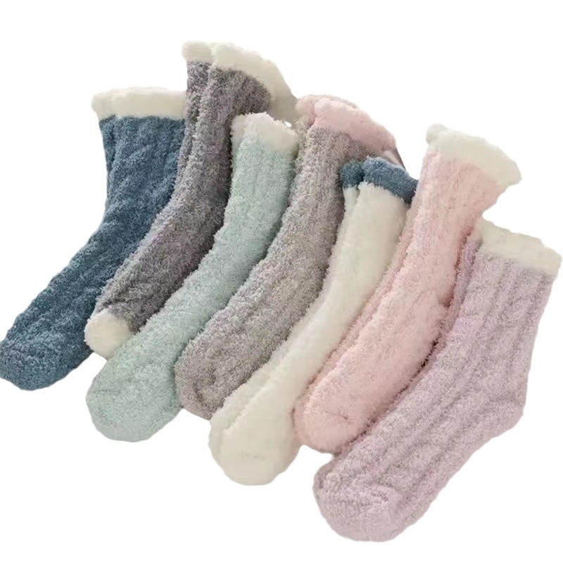 Fuzzy Crew Socks Womens super soft warm stretchy 4