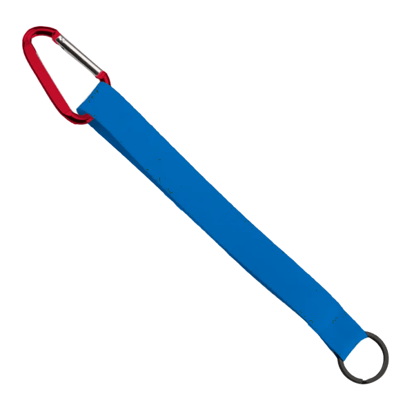 3/4" Sewn Polyester Keychain with Metal Split-Ring and Carabiner 173