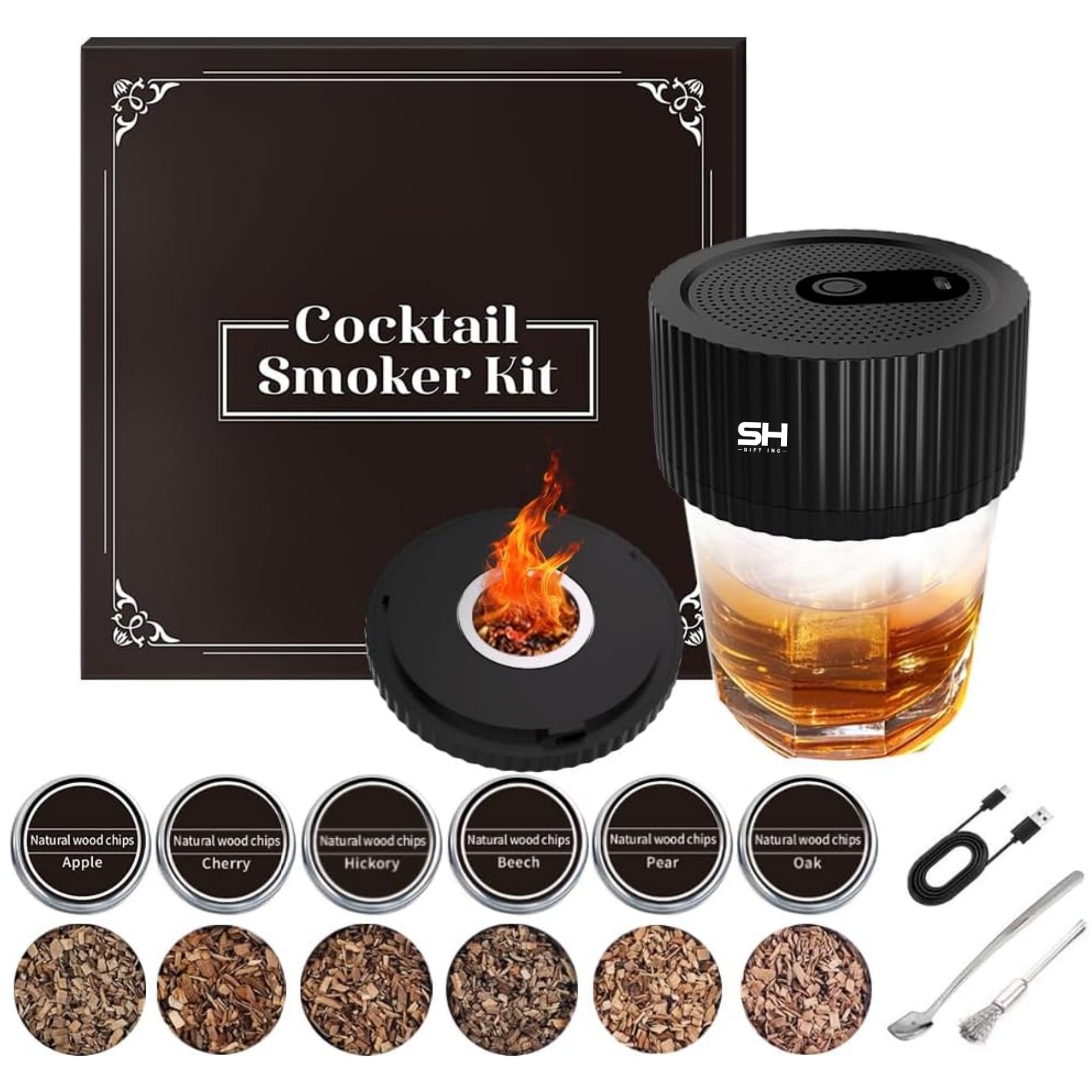 Electric Cocktail Smoker Kit Drink Food Smoke Maker 4