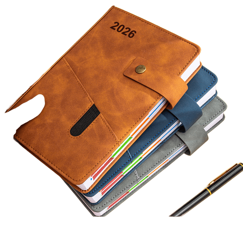 2026 A5 Daily Planner Notebook with Pocket PU Schedule Book Calendar 6