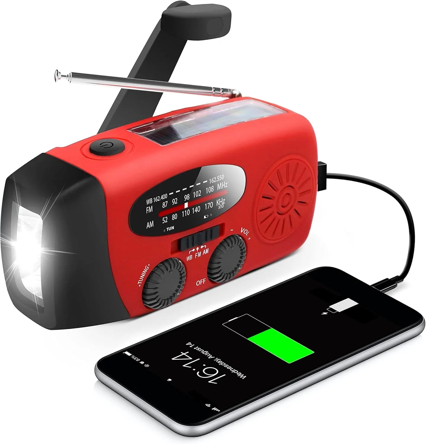 New SOS Emergency Solar Hand Crank Radio Power Bank 7