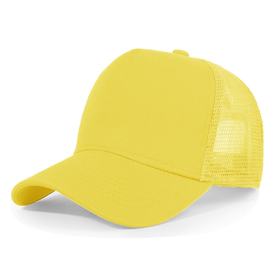 Stock Solid Color Cotton 5-Panel Trucker Cap 8