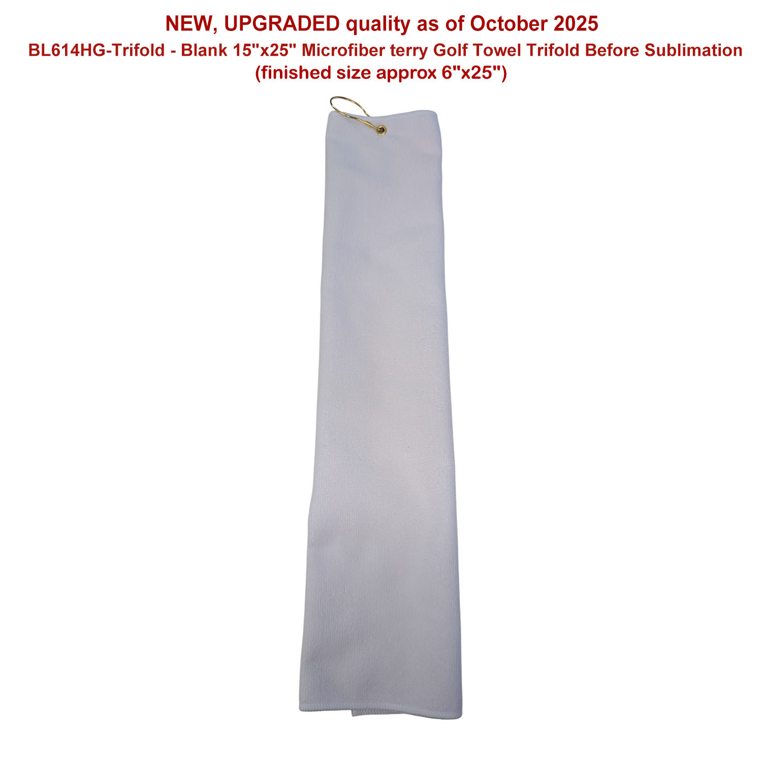 24Hr Express - Colored Microfiber Dri-lite Terry Golf Towel, Trifold, Finish size 6x25, Sublimated 3
