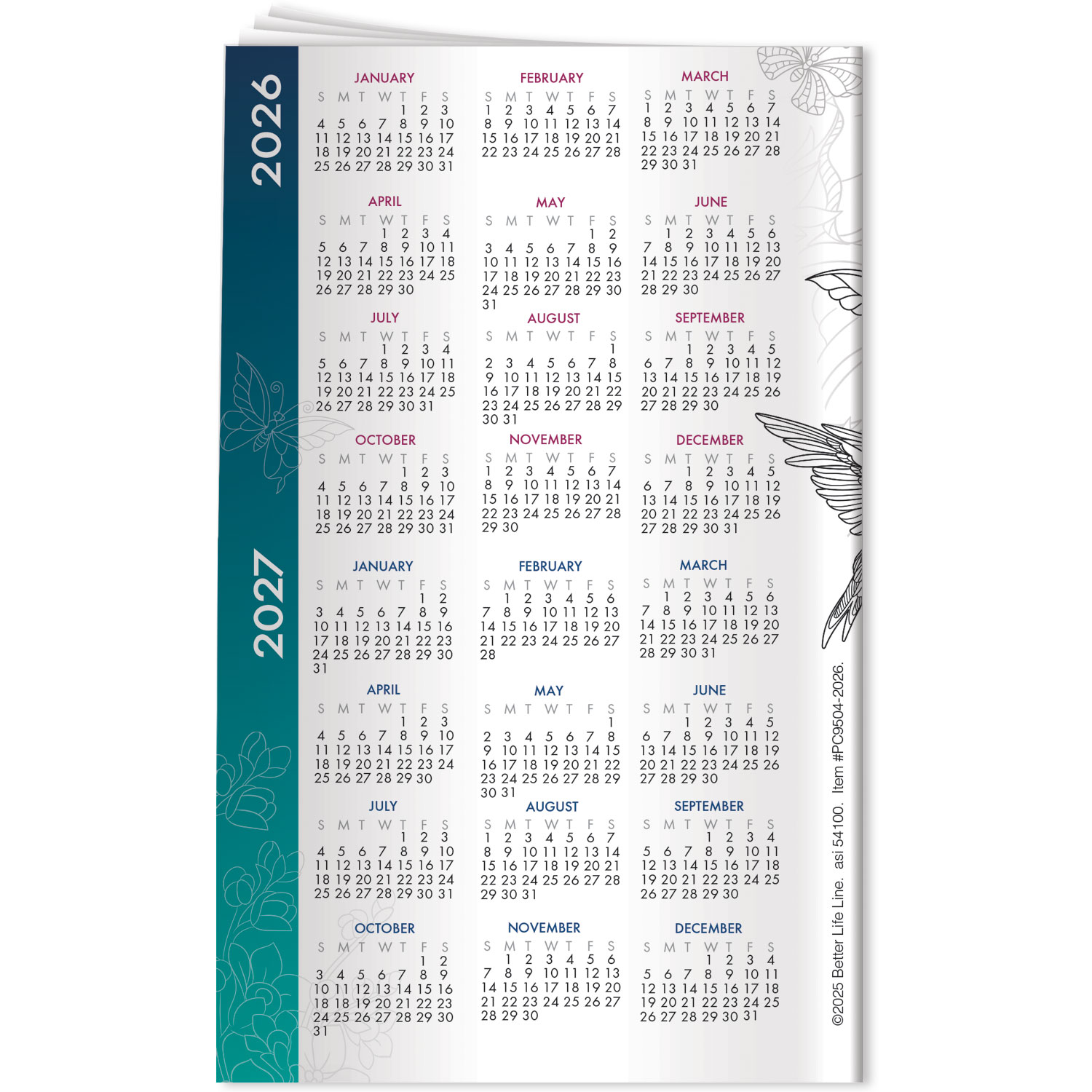Pocket Calendar - 2026 Reducing Stress Color Comfort 3