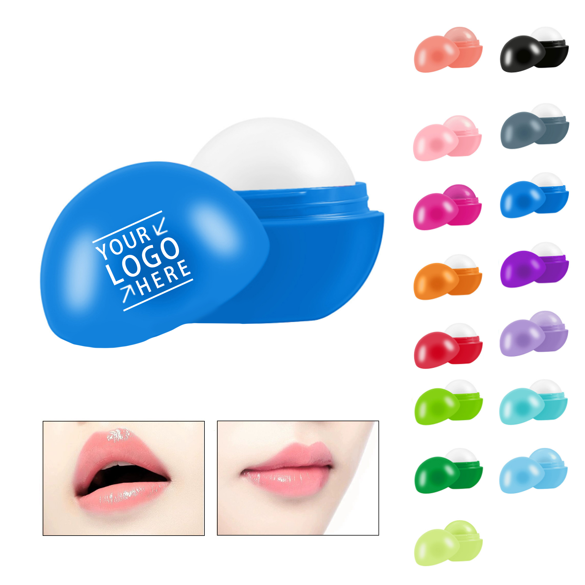 MOQ 50 Round Soft Touch Lip Balm 2