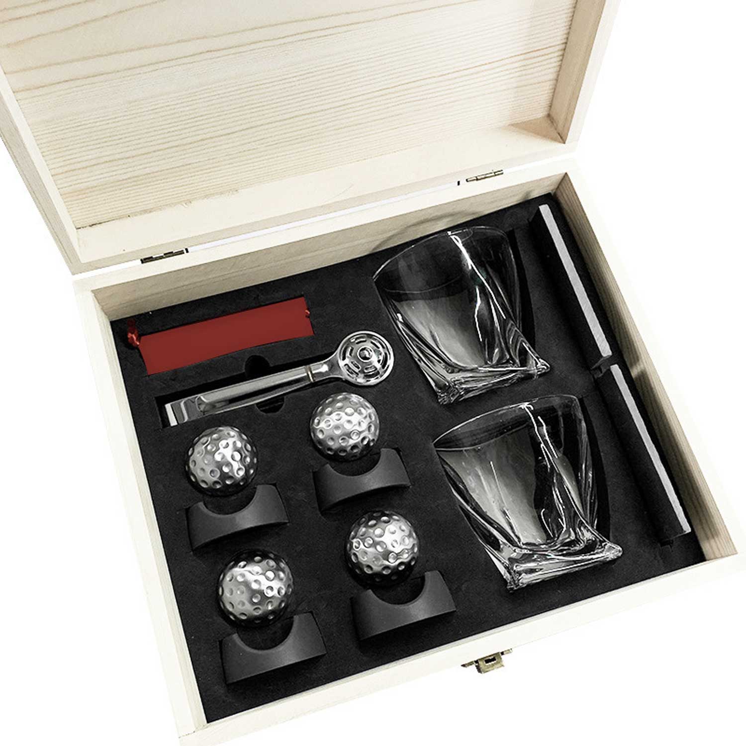 1.65in Steel Ice Balls - Golf Design Whiskey Chillers 1