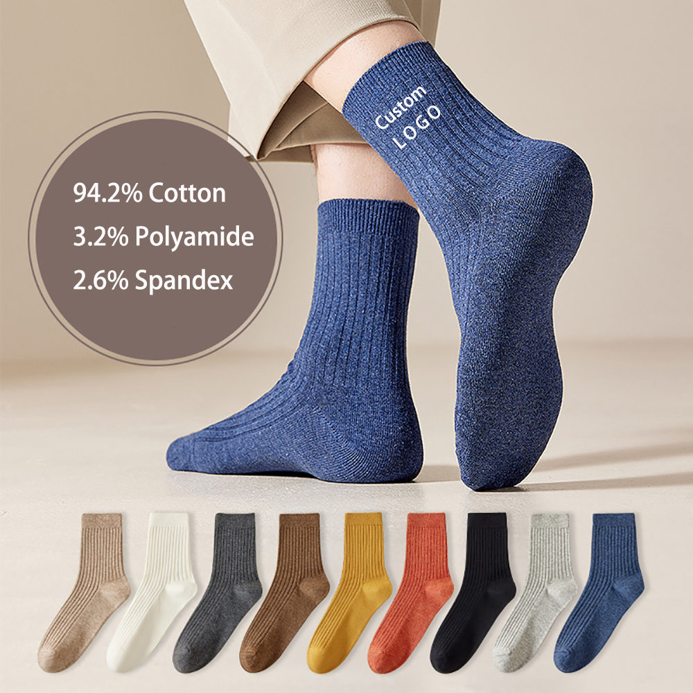 Double Stitch Cotton Mid-calf Men's Socks 2
