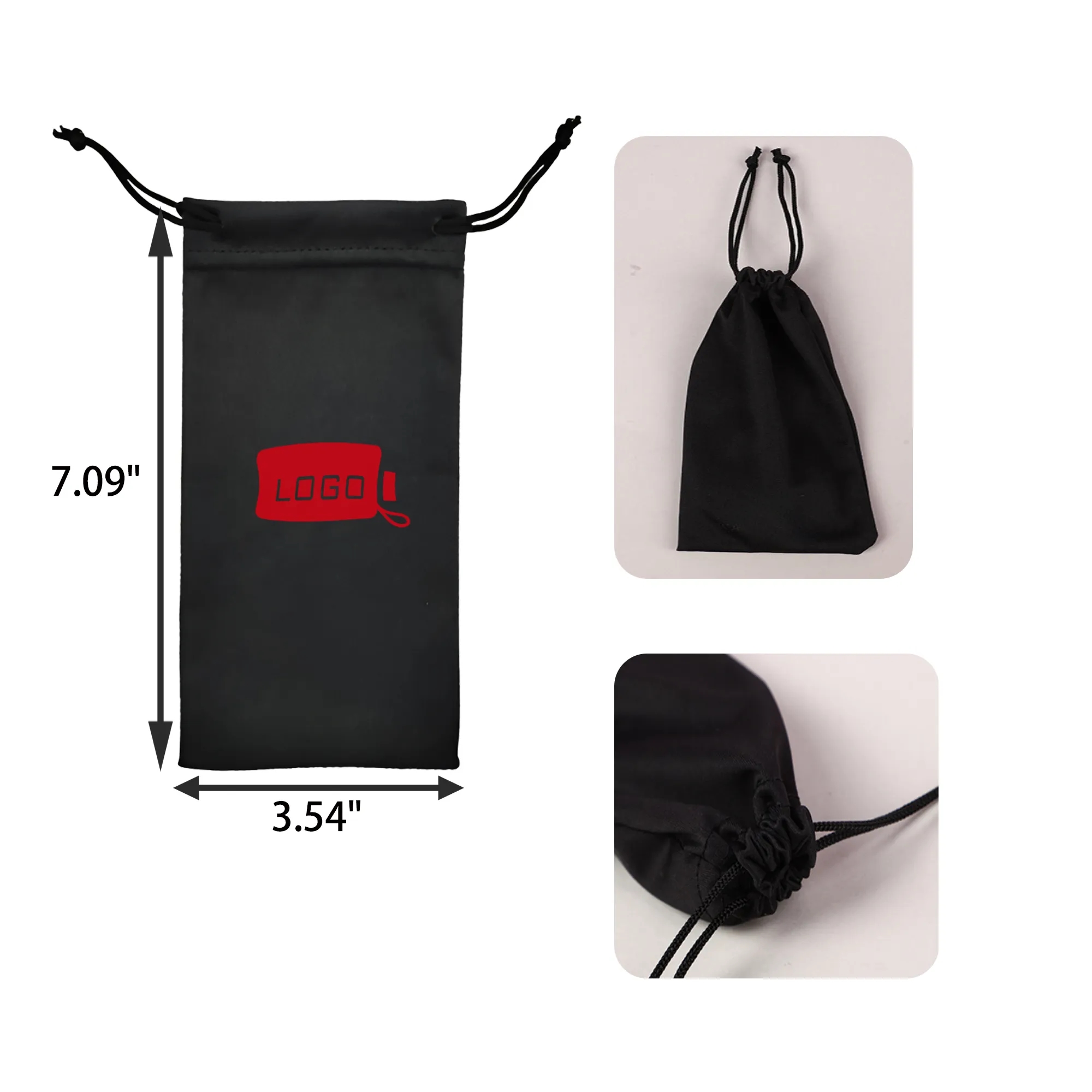 MOQ 50 PCS Microfiber Drawstring Eyeglasses Bag 1