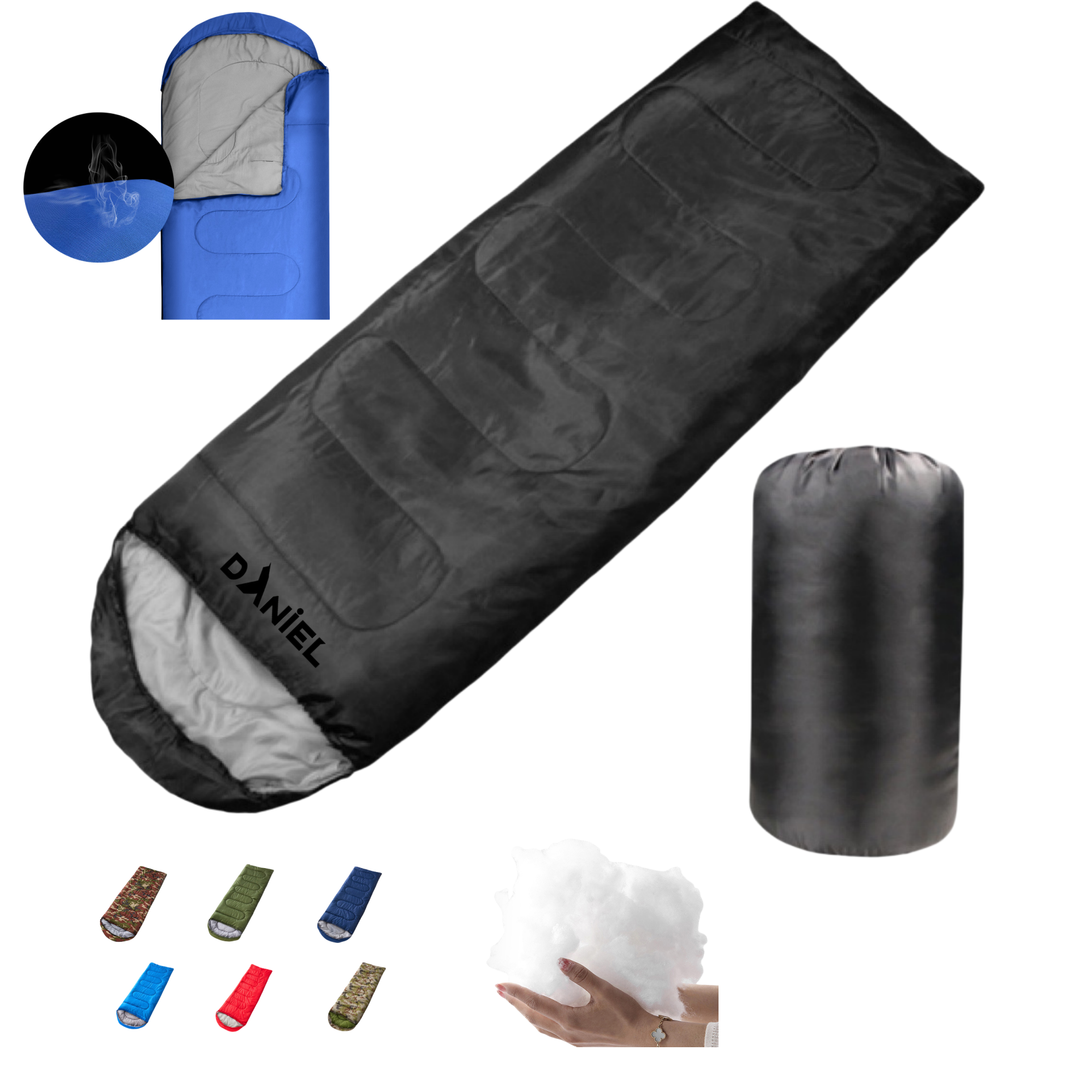 Warm Outdoor Camping Envelope Sleeping Bag 2