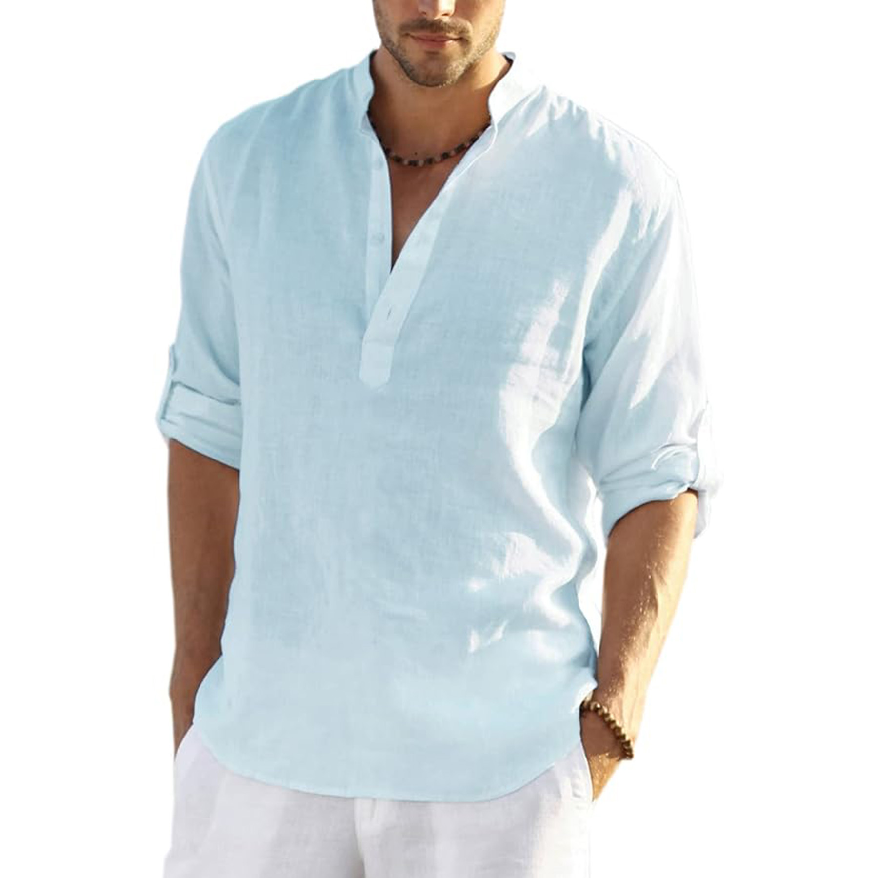 Men's Cotton And Linen Casual Shirts 23