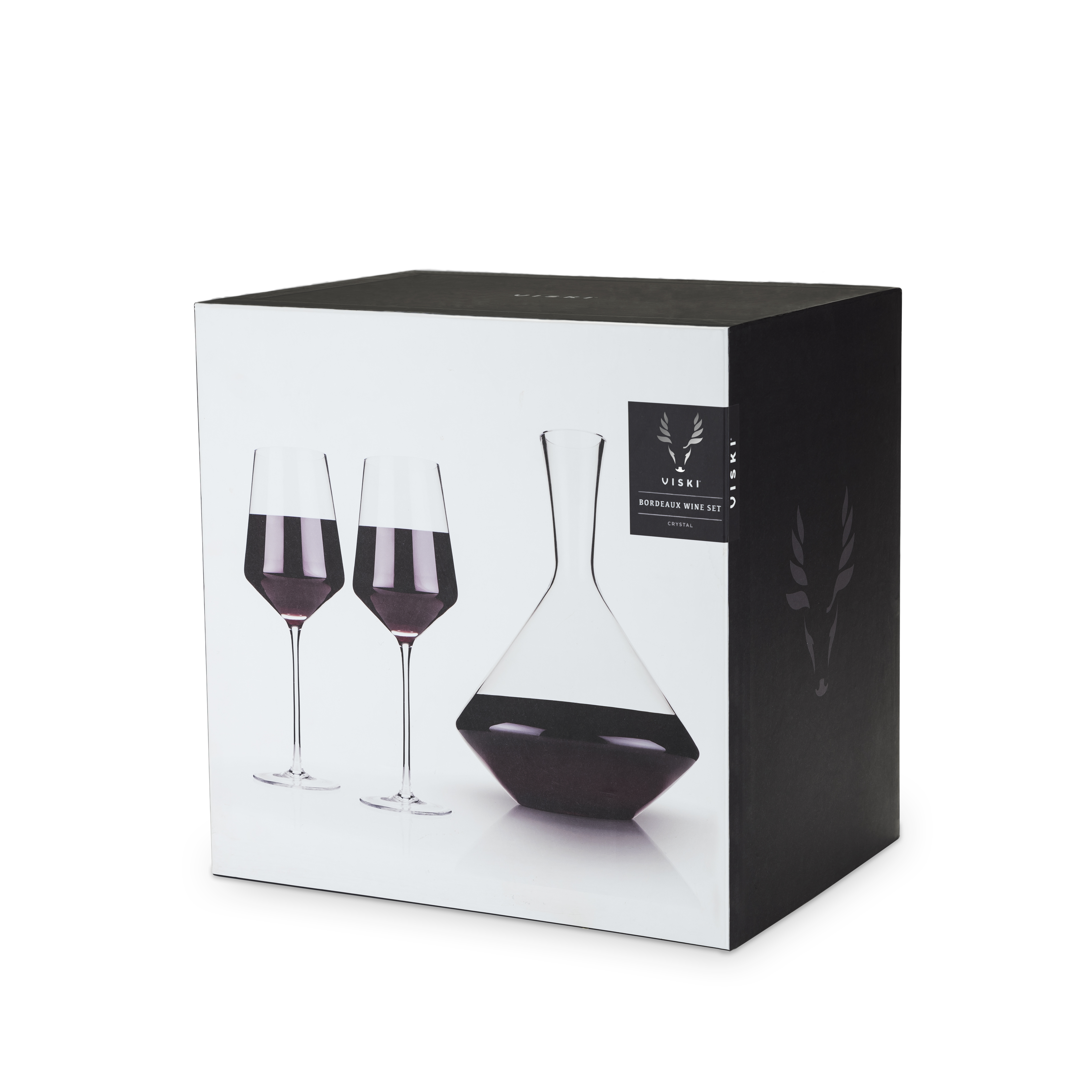 Viski® Raye Angled Crystal Bordeaux Set 4