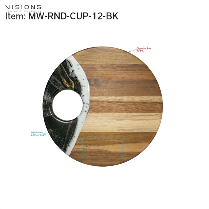 Large Round Acacia Board With Dip Holder 7