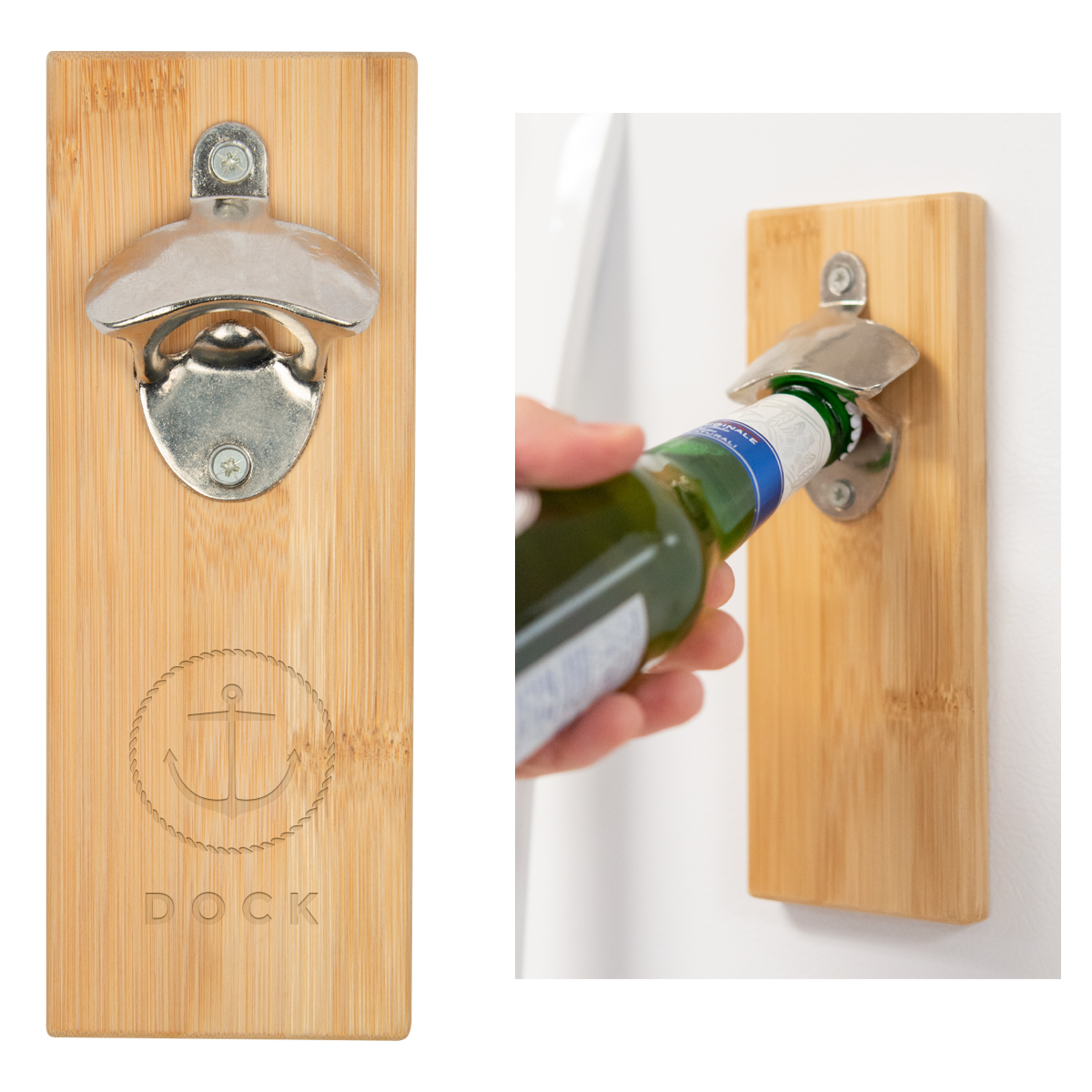 Bamboo Wall Mounted Bottle Opener 3