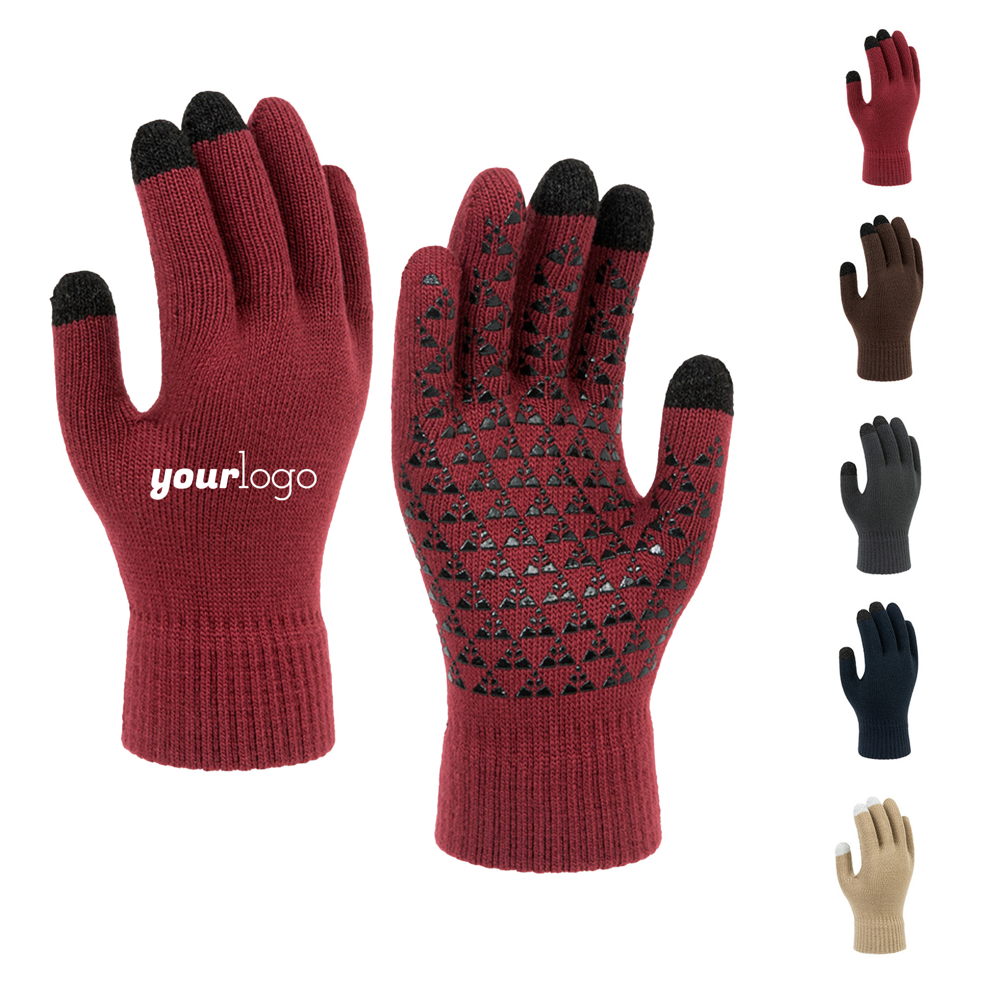 Thermal Stretch Touchscreen Gloves with Anti-Slip Silicone Palm 6