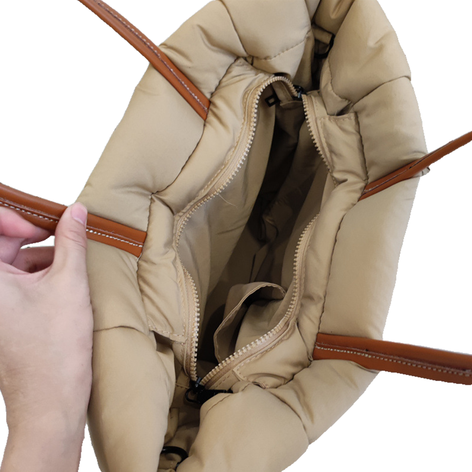 Diamond-Shaped Casual Large-Capacity Down Tote Bag 9