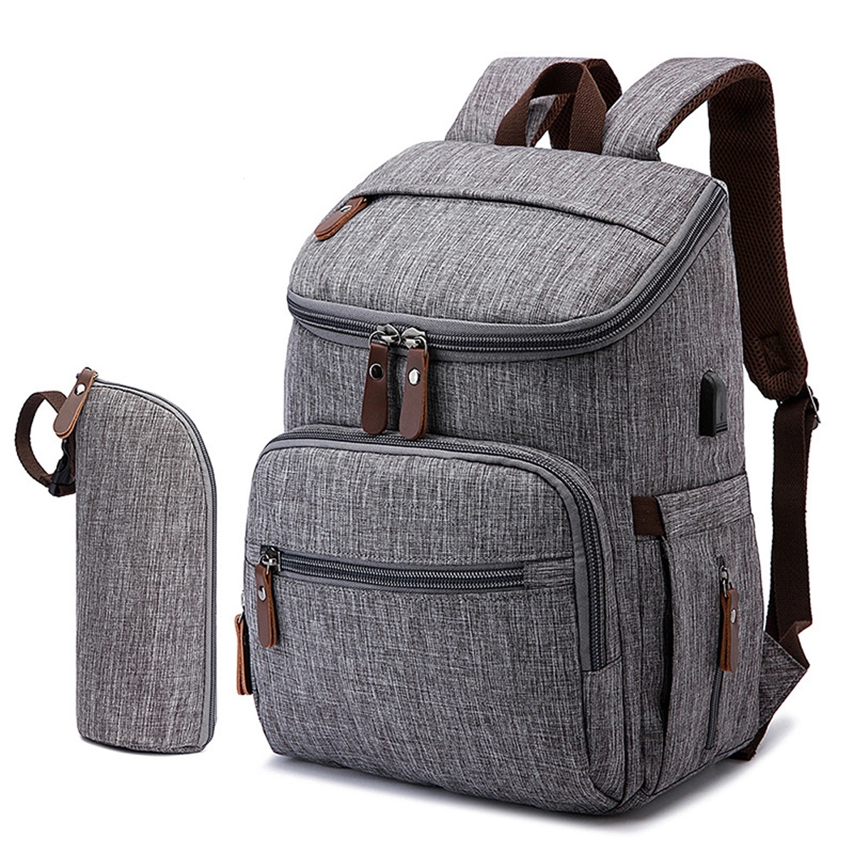Diaper Backpack With Baby Bottle Bag 5