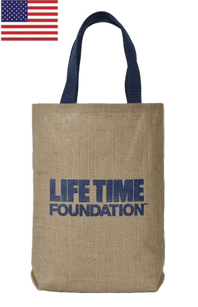 Doodad Laminated Jute/Burlap Tote Bag 10x2.5x11.5" 1