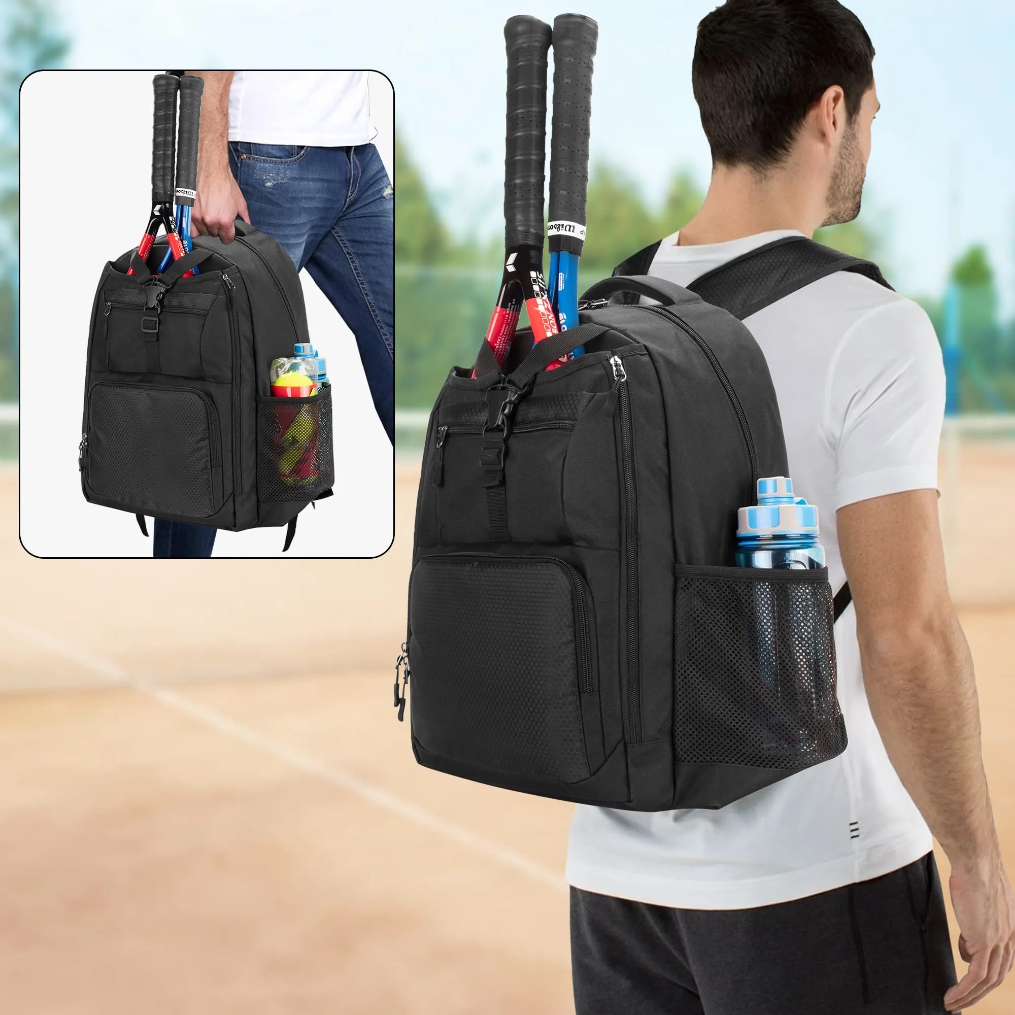 Tennis Backpack with Separate Shoe Space 7
