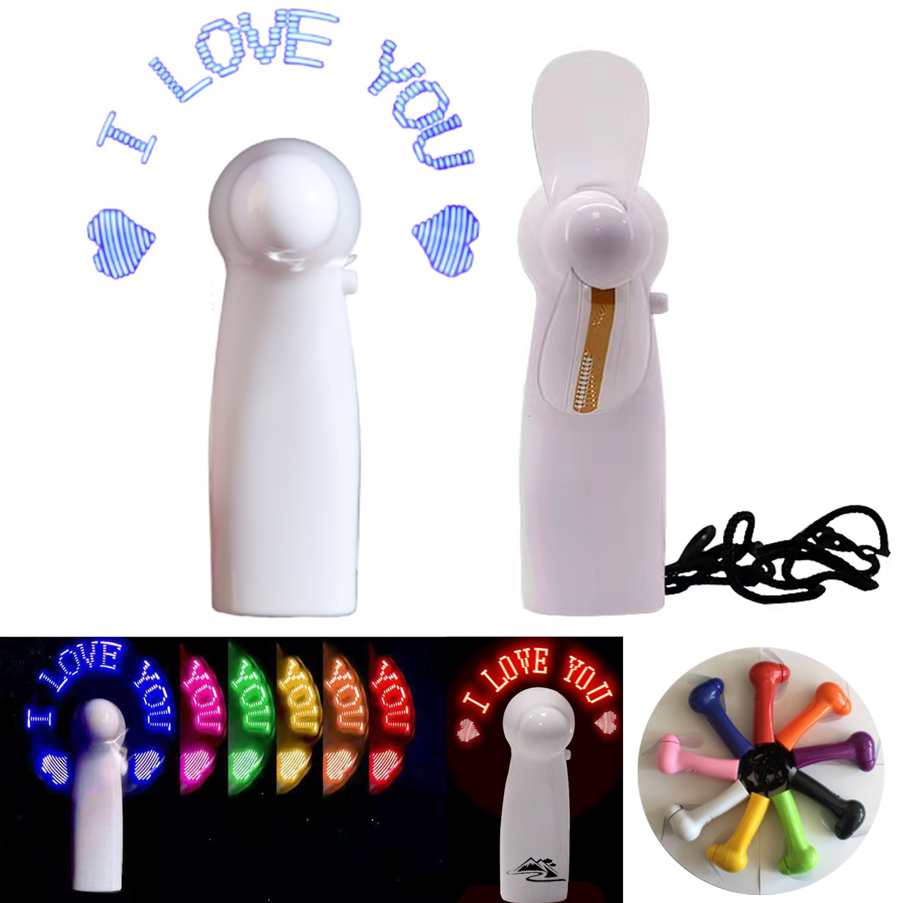 Handheld LED Light Up Fan With Font 1