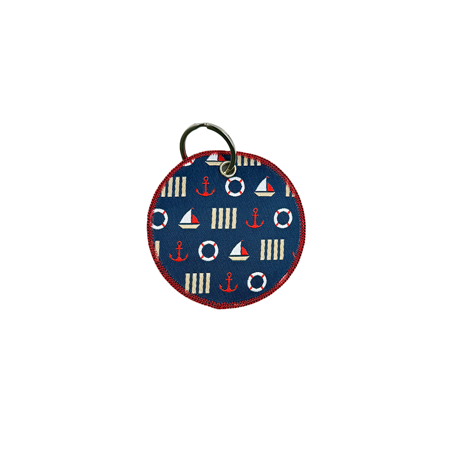 Woven Circle-Shaped Key Fob w/ Grommet & Split Ring - "Elite" Weave 6