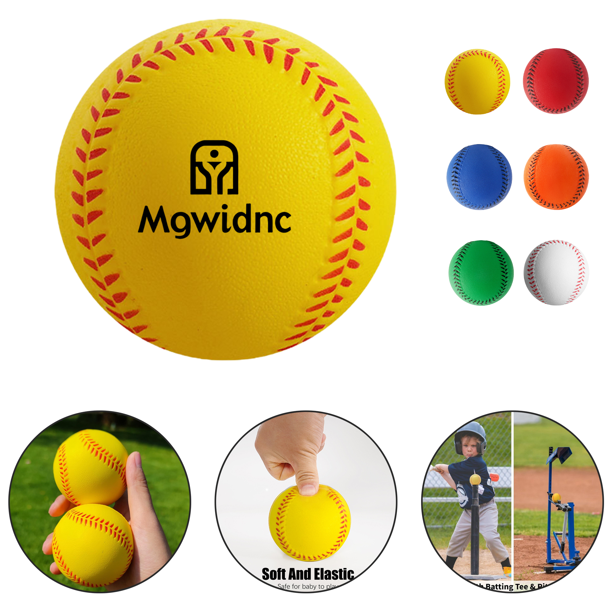 Soft Baseball PU Sponge Solid Stress Ball for Kids