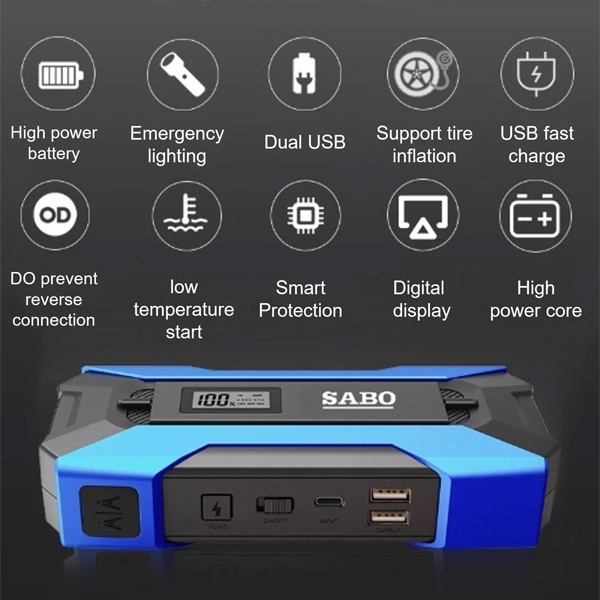 All in One Emergency Vehicle Tool 12V Car Jump Starter 7