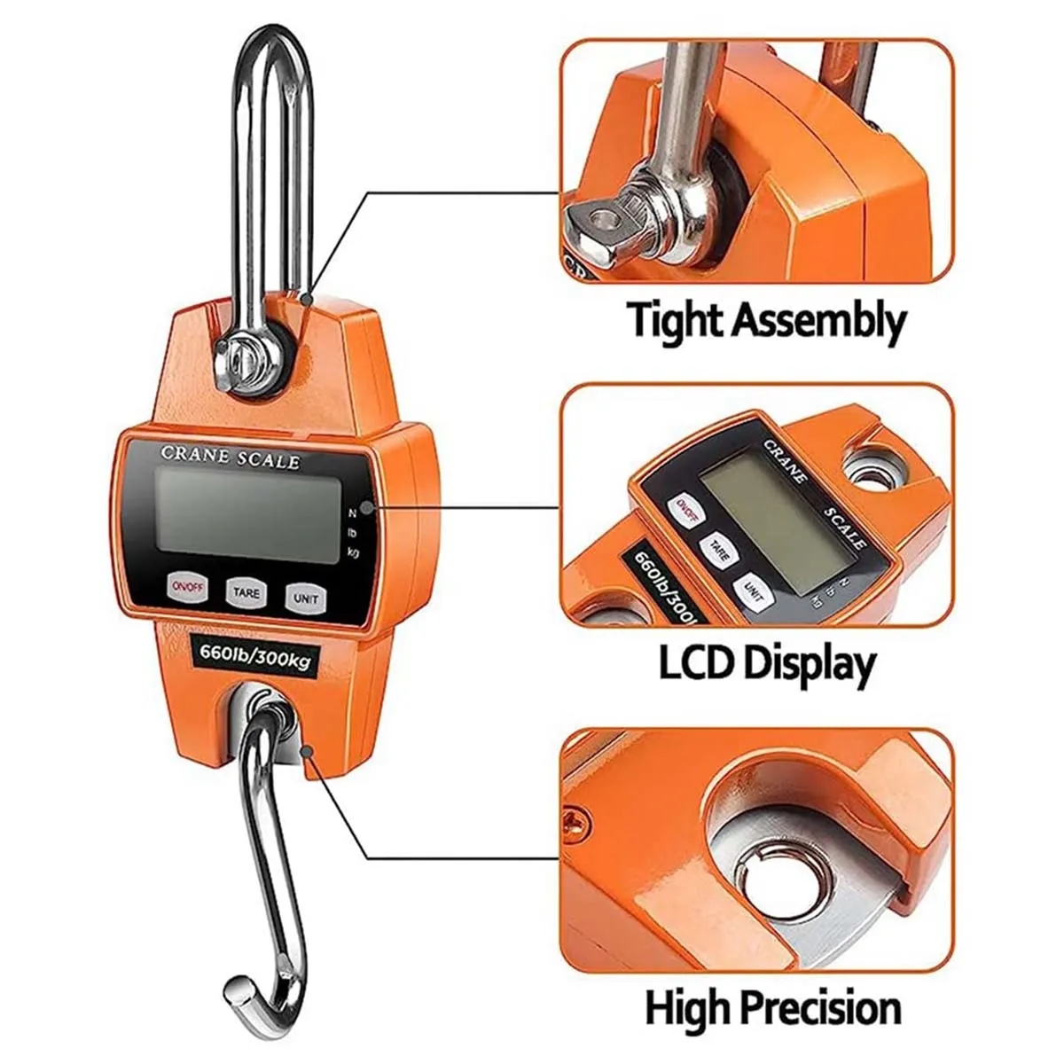 660LB Waterproof Handheld Mini Digital Hanging Crane Scale 5