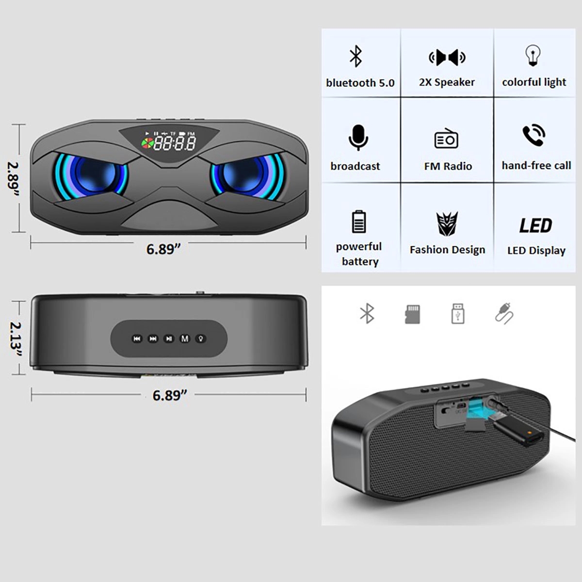 Wireless Bluetooth Speaker With Fm Radio 2