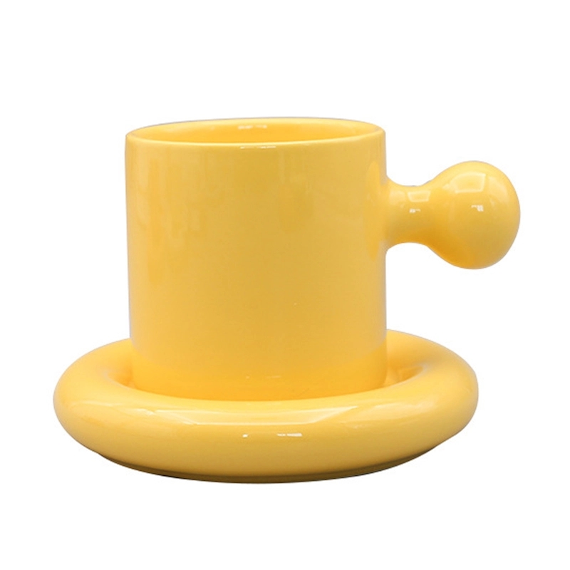 Custom 8.4 OZ. Ceramic Tea Cup Coffee Mug with Saucer Set 12
