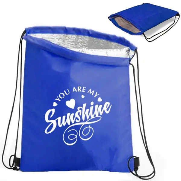 210D Polyester Drawstring Insulated Cooler Bag 2