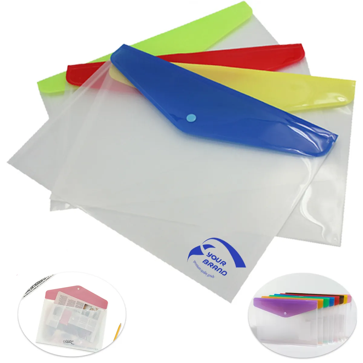 A4 Size PP Pouch Plastic Document File Clear Folder 3