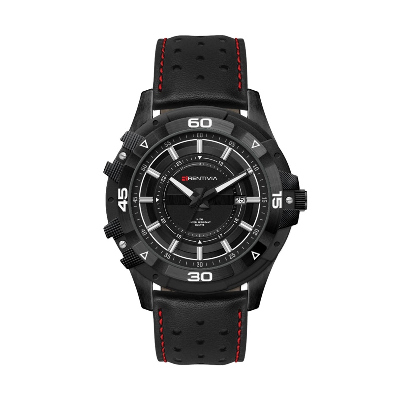 44MM, BLACK METAL CASE, 3-HAND MVT, DTE