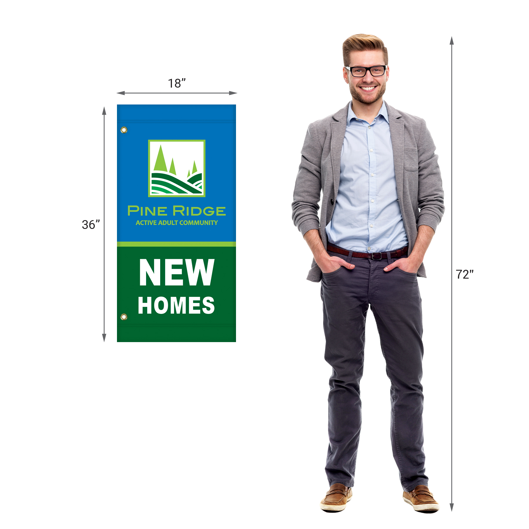 36" x 18" Custom Polyester Avenue Banner 3