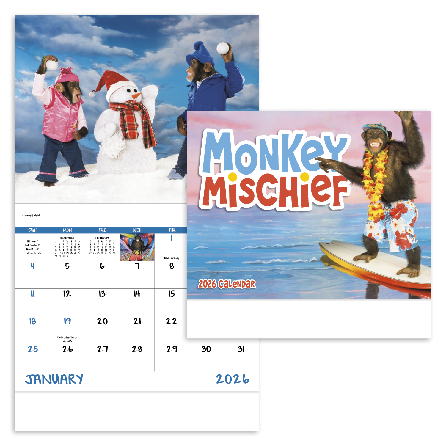 Good Value™ Monkey Mischief - Stapled Calendar 35