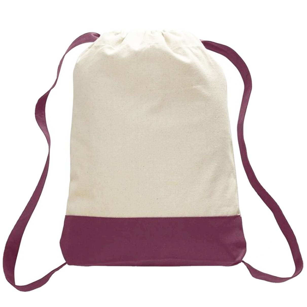 Two Color Canvas Sports Drawstring Bag 4