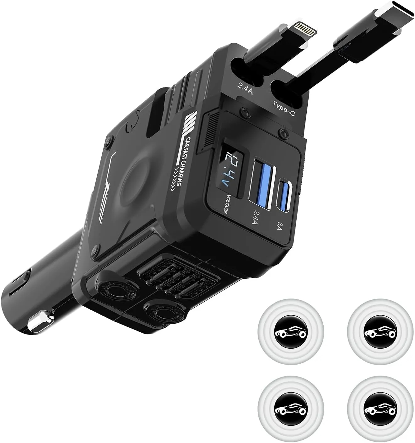 4-in-1 Fast Charge Car Charger Adapter 4