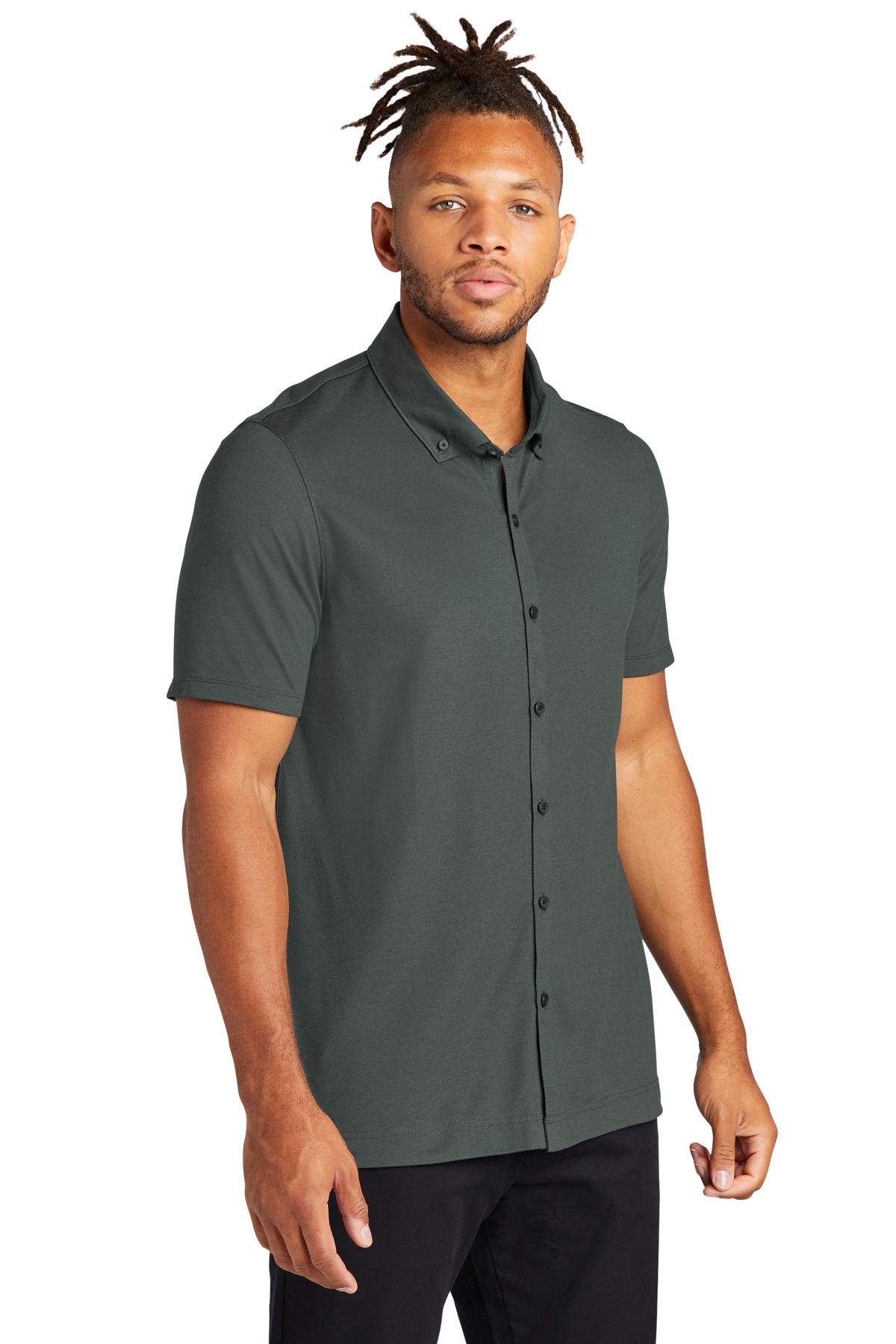 Mercer+Mettle Stretch Pique Full-Button Polo MM1006 12