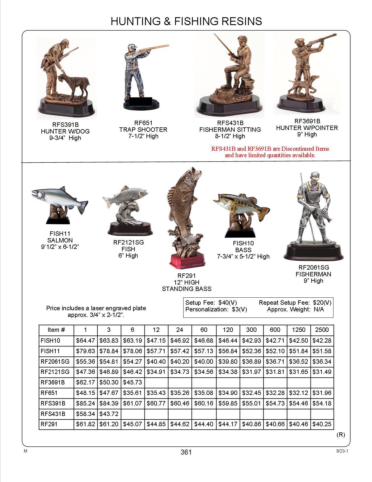 9" Tall Fisherman Figure Award 2