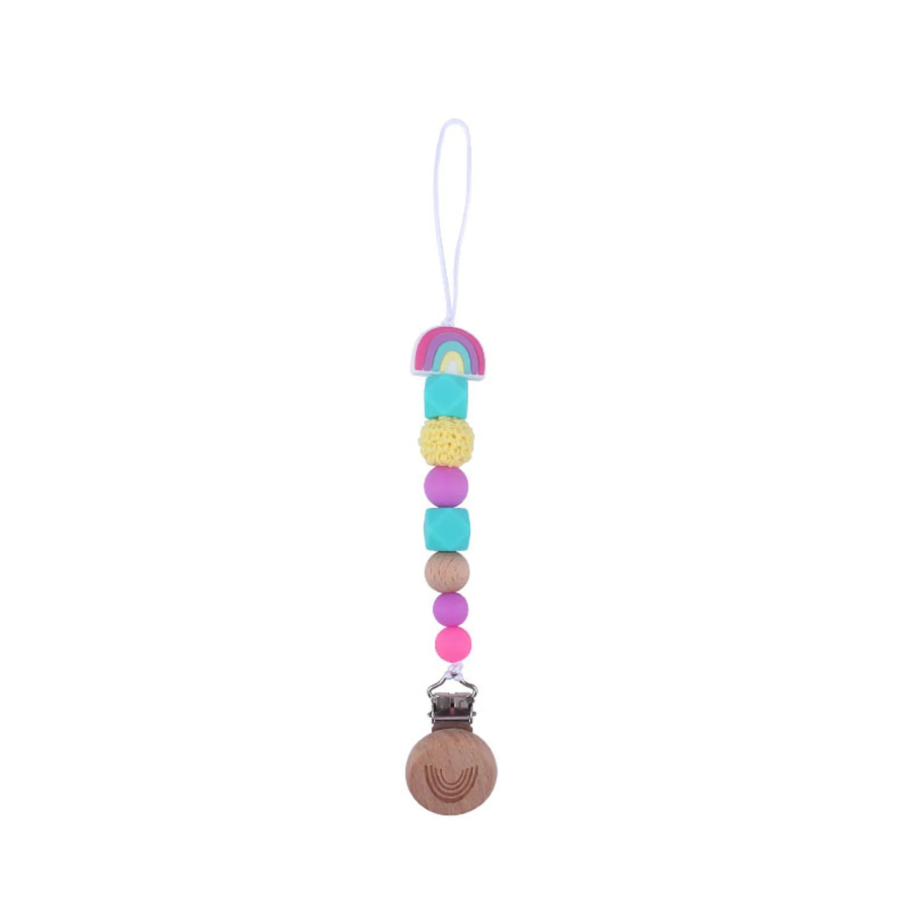 Beech Rainbow Pacifier Clip 1
