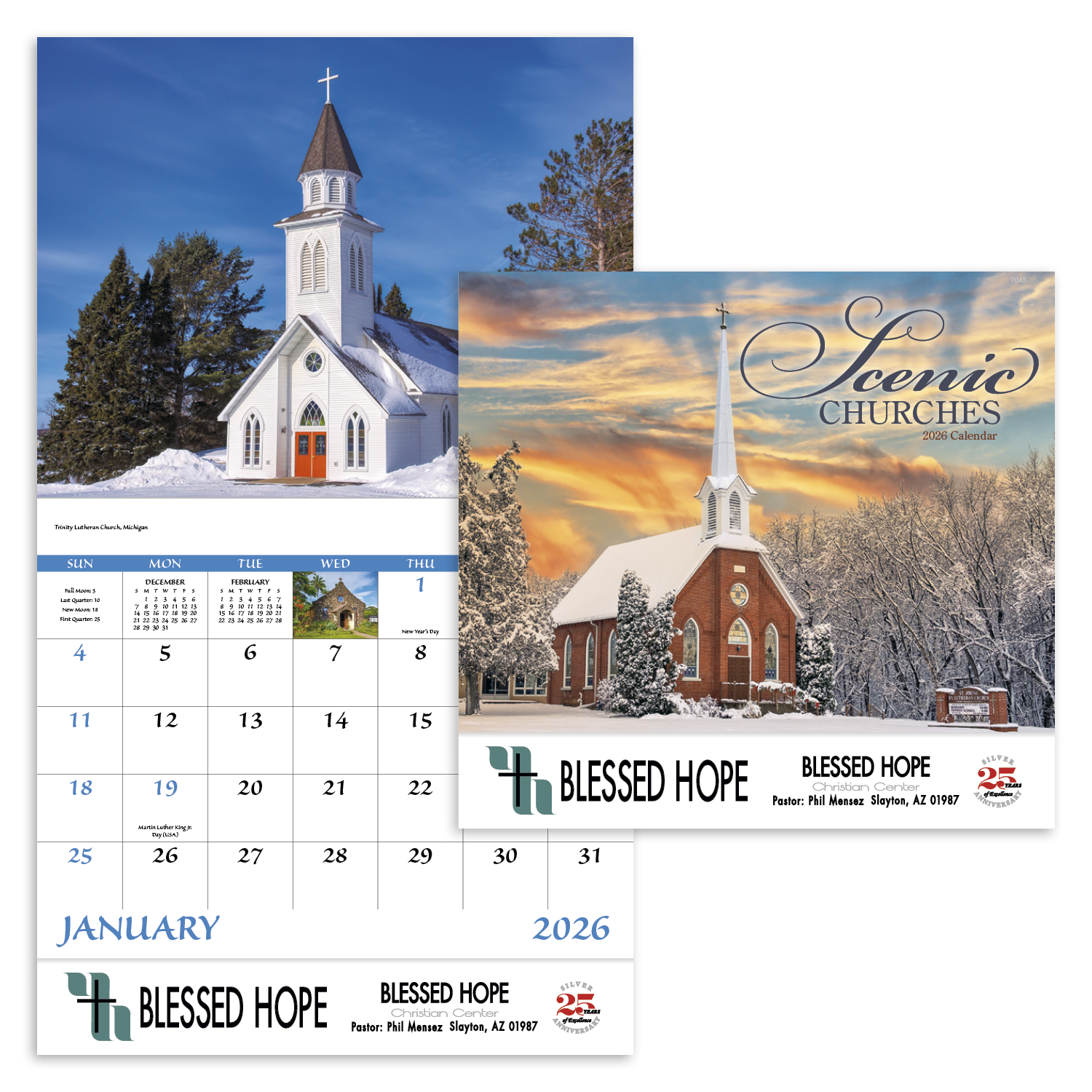 Good Value™ Scenic Churches - Stapled Calendar 6