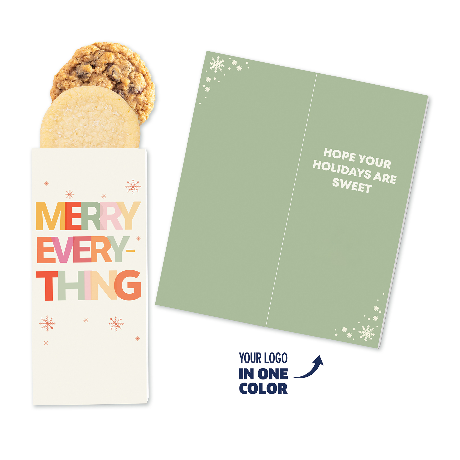 One Color Foil-Stamped Stock Holiday Sentiment Sweeter Cards with Homestyle Cookie Duo 1
