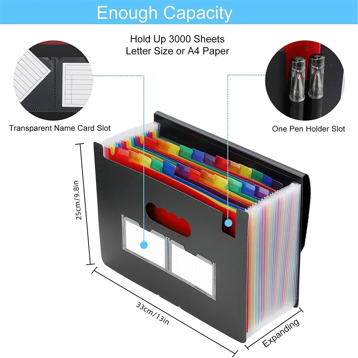 24 Pockets Accordian File Organizer 5