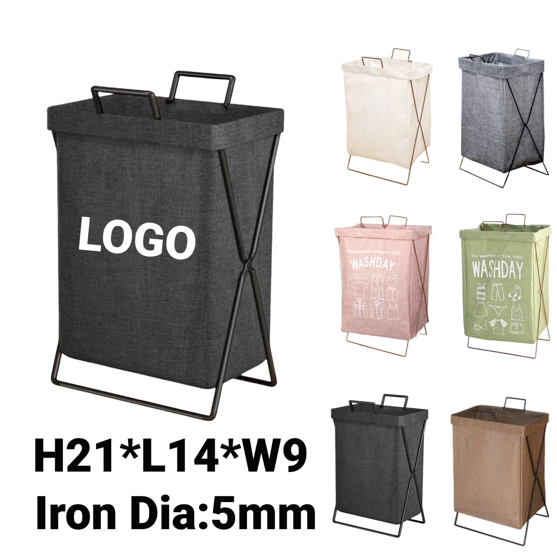 Rectangular Thickened Iron Frame Floor Standing Laundry Basket