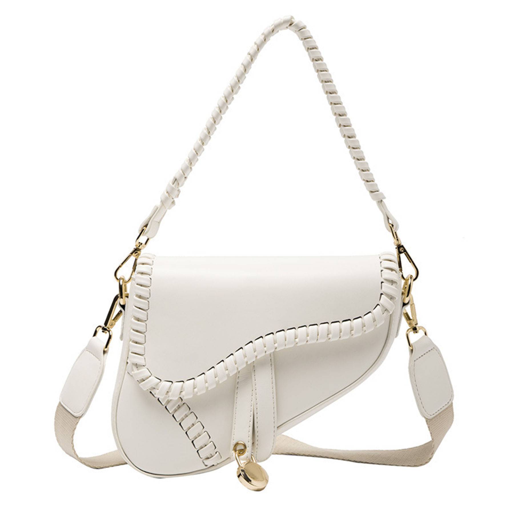 PU Leather Ladies Saddle Handbag Crossbody Bag 2