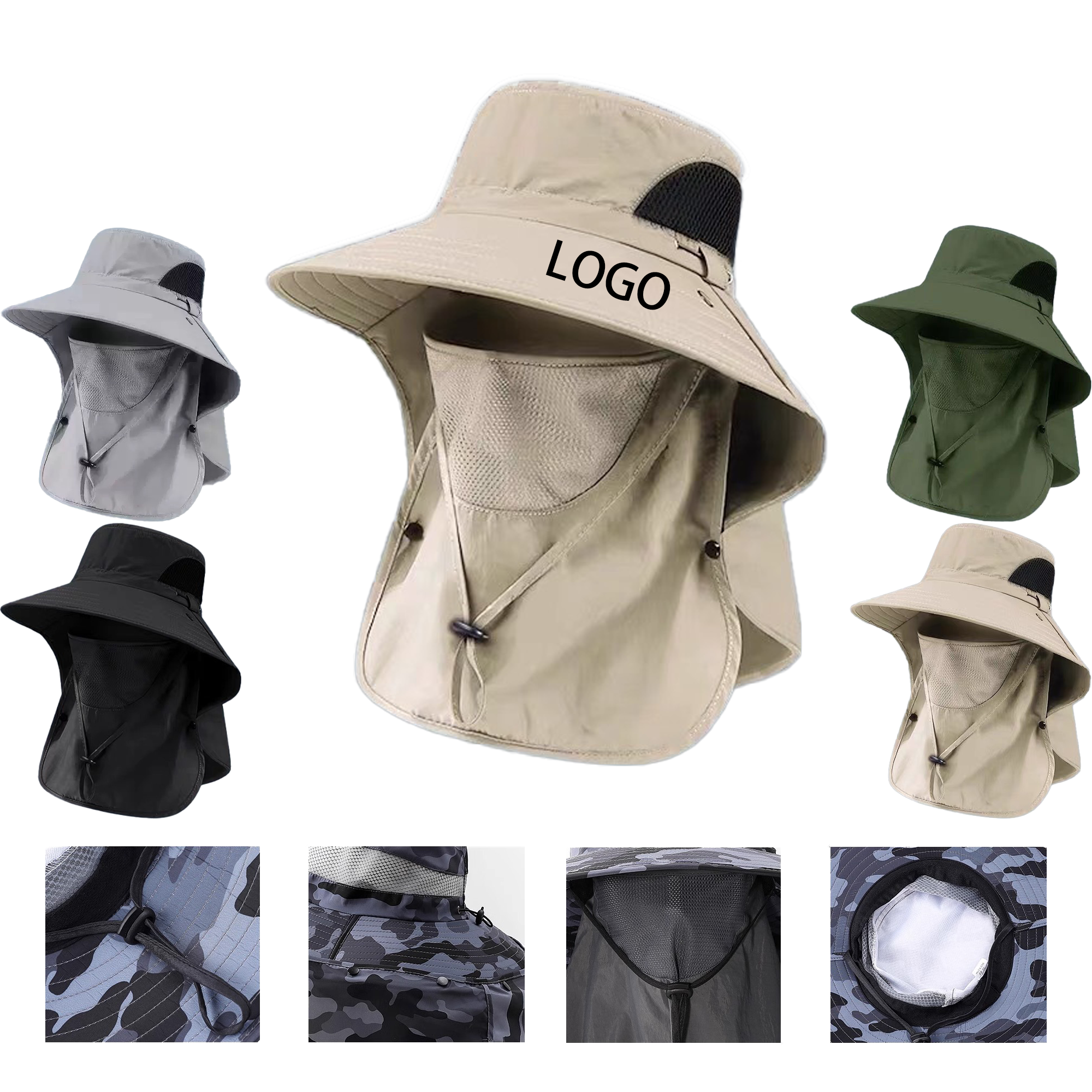 Summer Hiking Fishing Face Shield Sun Hat 2